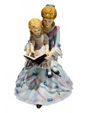 Lenox Porcelain Figurine of Mother Reading to Daughter 'Story Time'